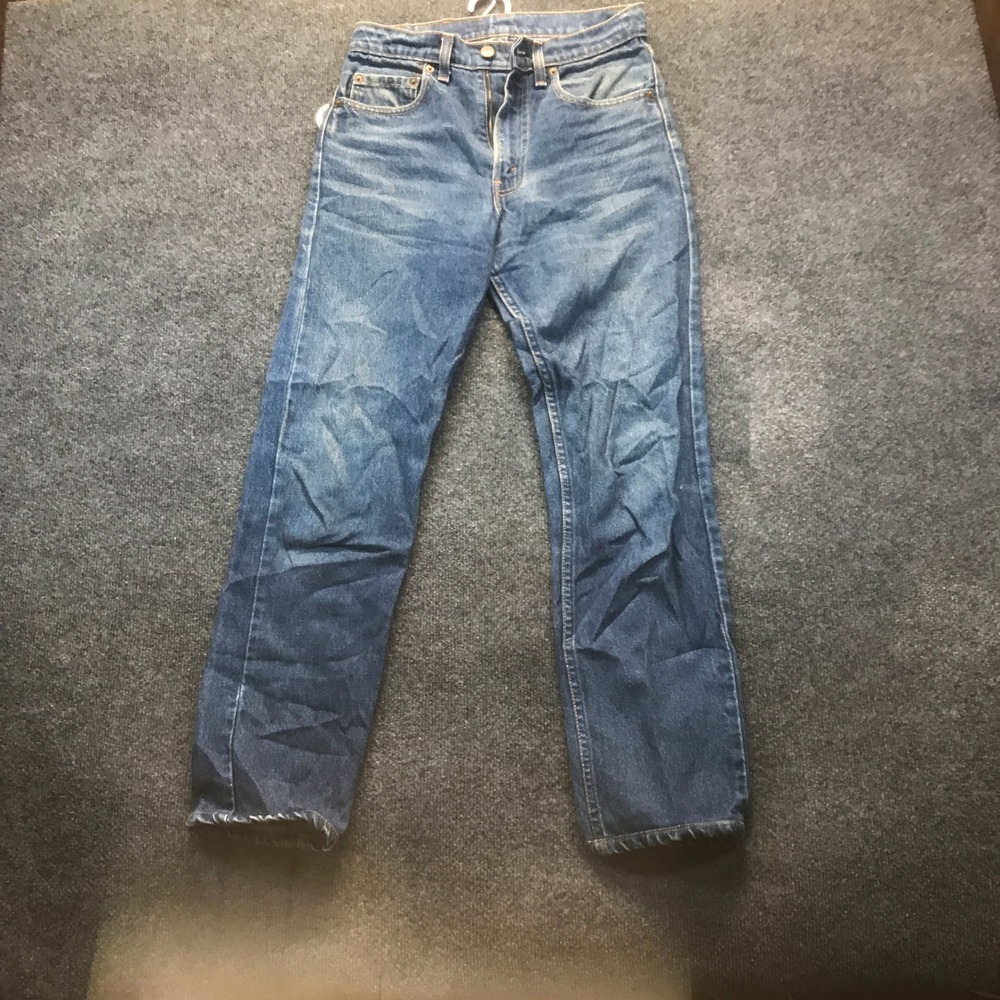 VTG Levi's 505 Jeans Mens 29x28 (29x32) Blue Straight Leg Made in USA 505-0216